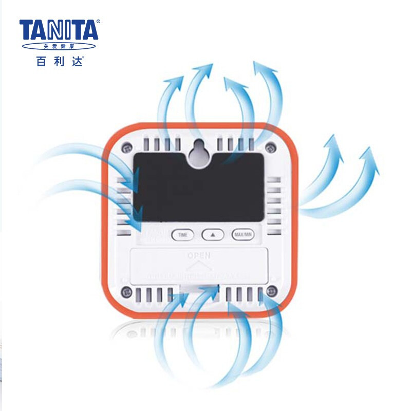 日本百利达(TANITA) 温湿度计 电子液晶数字显示 婴儿房温度计湿度计家用高精温度 TT-558白色/橙色