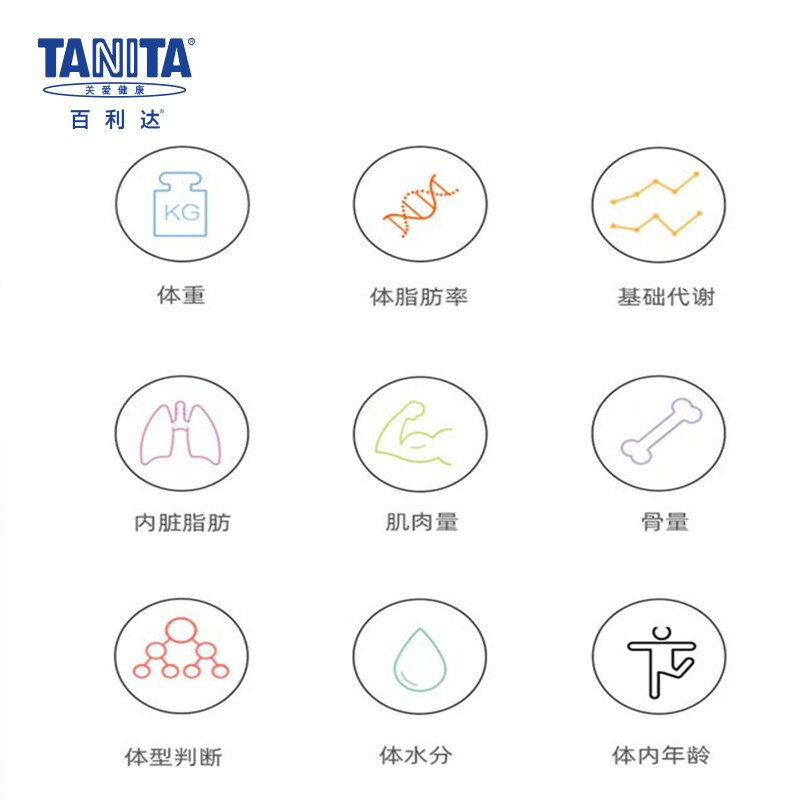 百利达(TANITA) 电子称 体重秤 精准测量体脂称家用减肥健身秤脂肪秤康宝莱秤 BC-575