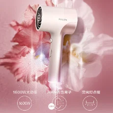 飞利浦（PHILIPS）电吹风家用负离子养发大功率荧光筒快速干发 BHD393【荧光粉】